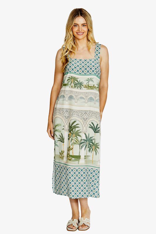Womens Salli Squarenk Midi Dress Multicolor P615516