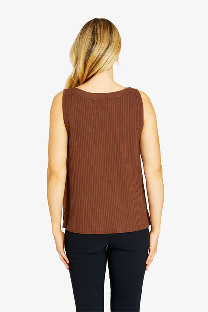 Womens Sammicontrast Knittank Brown P605301