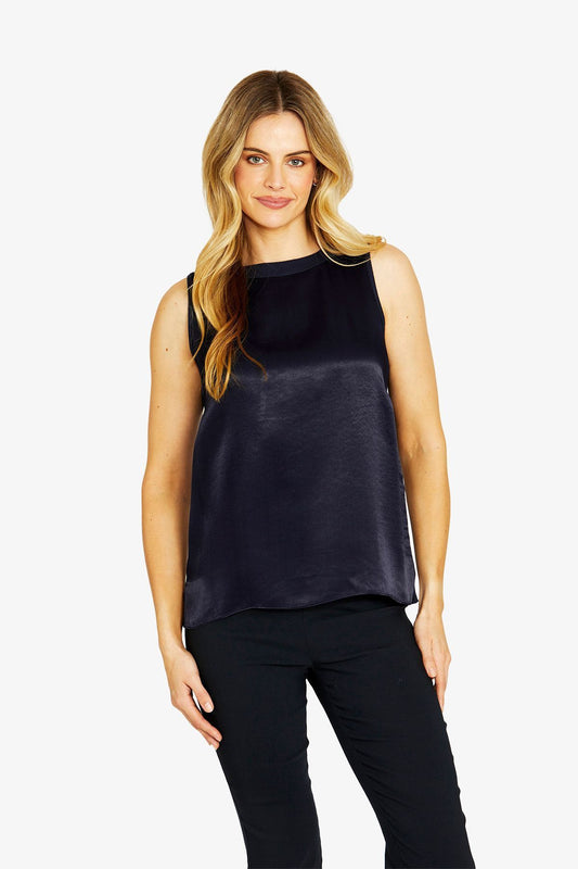 Womens Sammicontrast Knittank Navy P605301