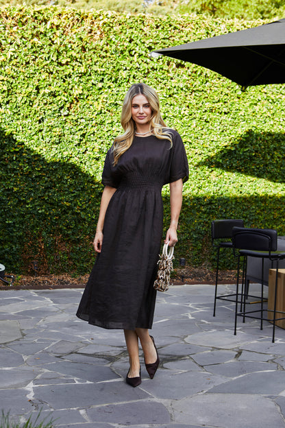 Womens Sasha Pintuck Dress Brown P615543