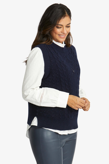 Seraphina Vest in Navy