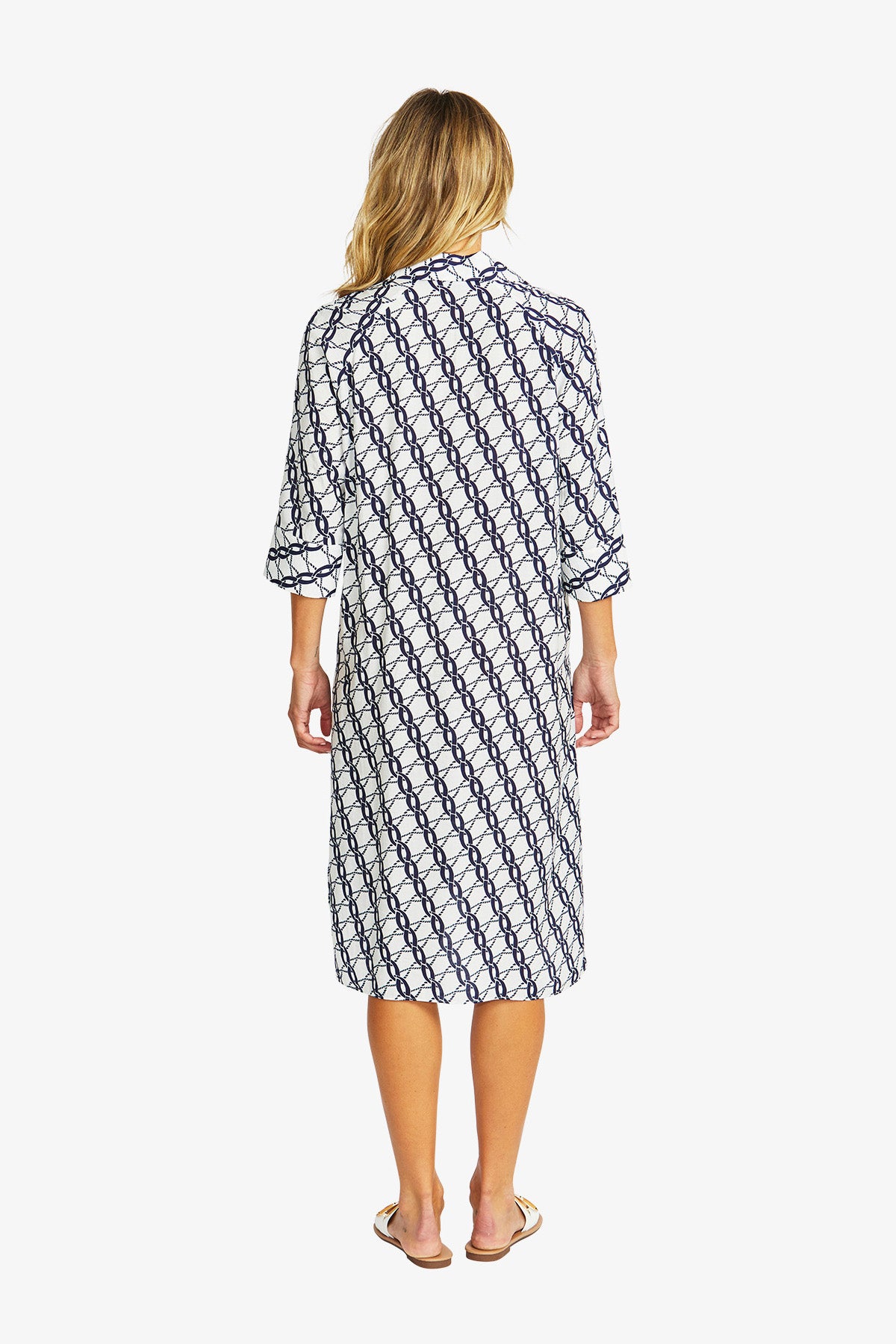 Women's Shirt Dress Print in Blue | Chain