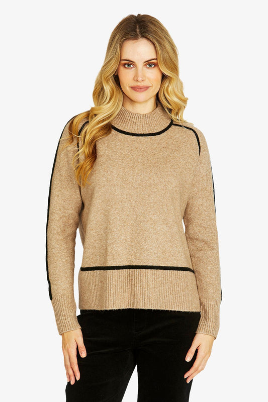 Womens Sibby Trim Pullover Beige P605027