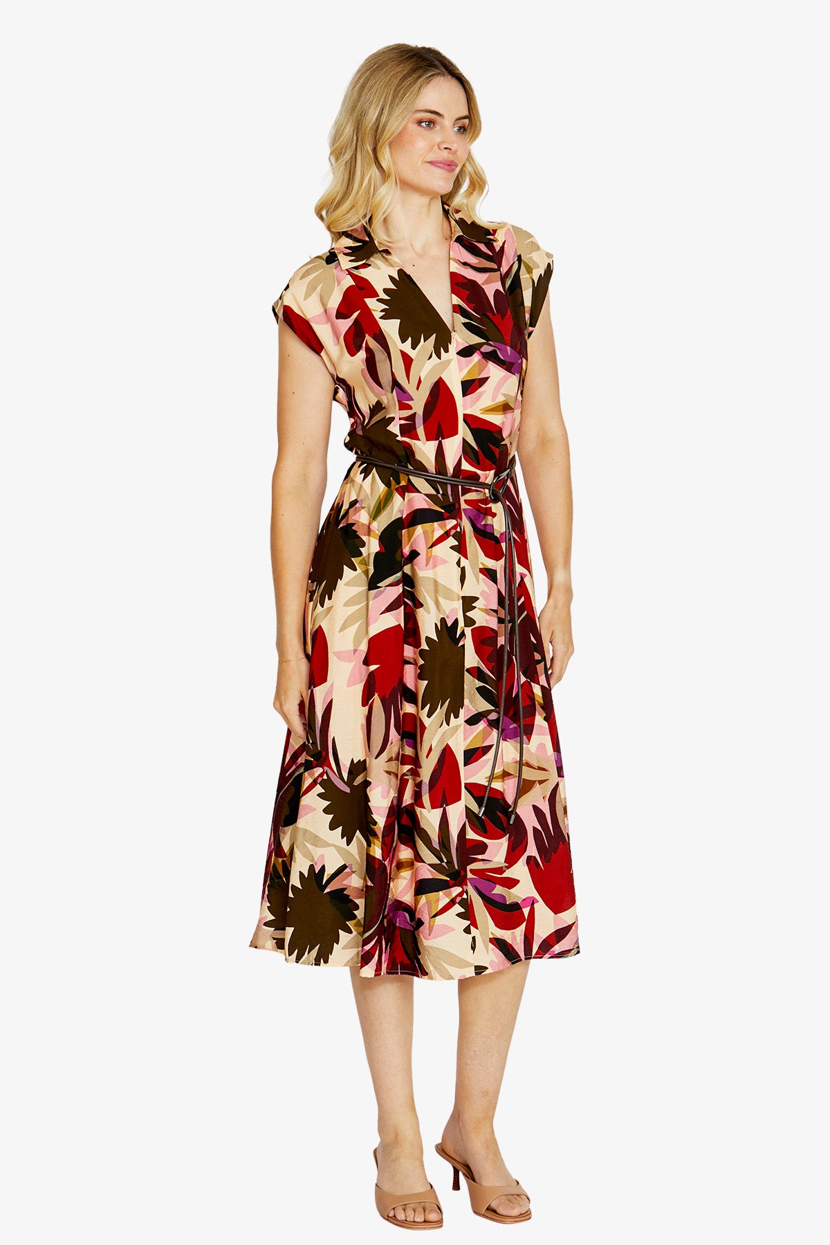 Womens Sophie Slless Belt Dress Multicolor P615540