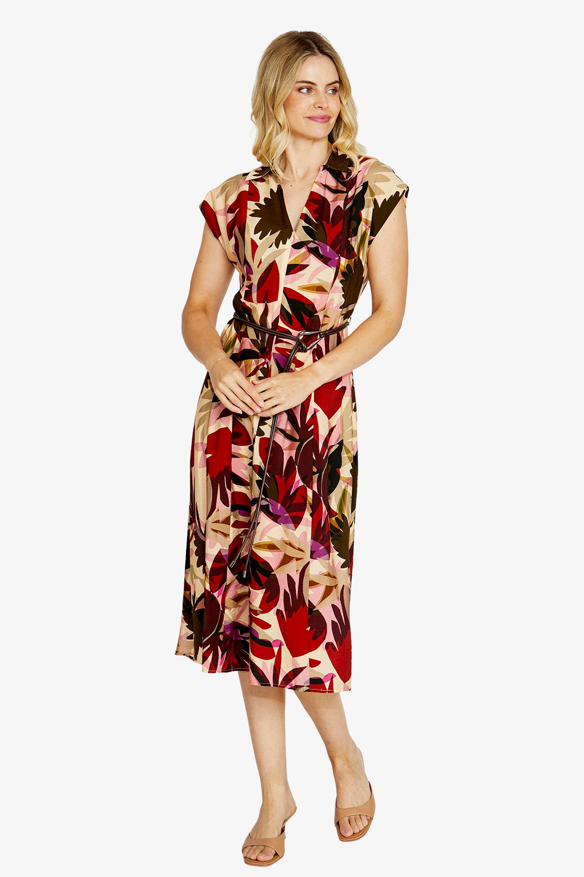 Womens Sophie Slless Belt Dress Multicolor P615540