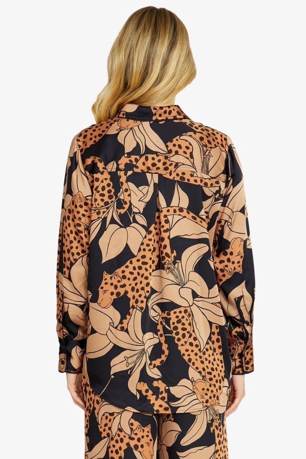 Womens Spliced Animal Shirt Multicolor P605303