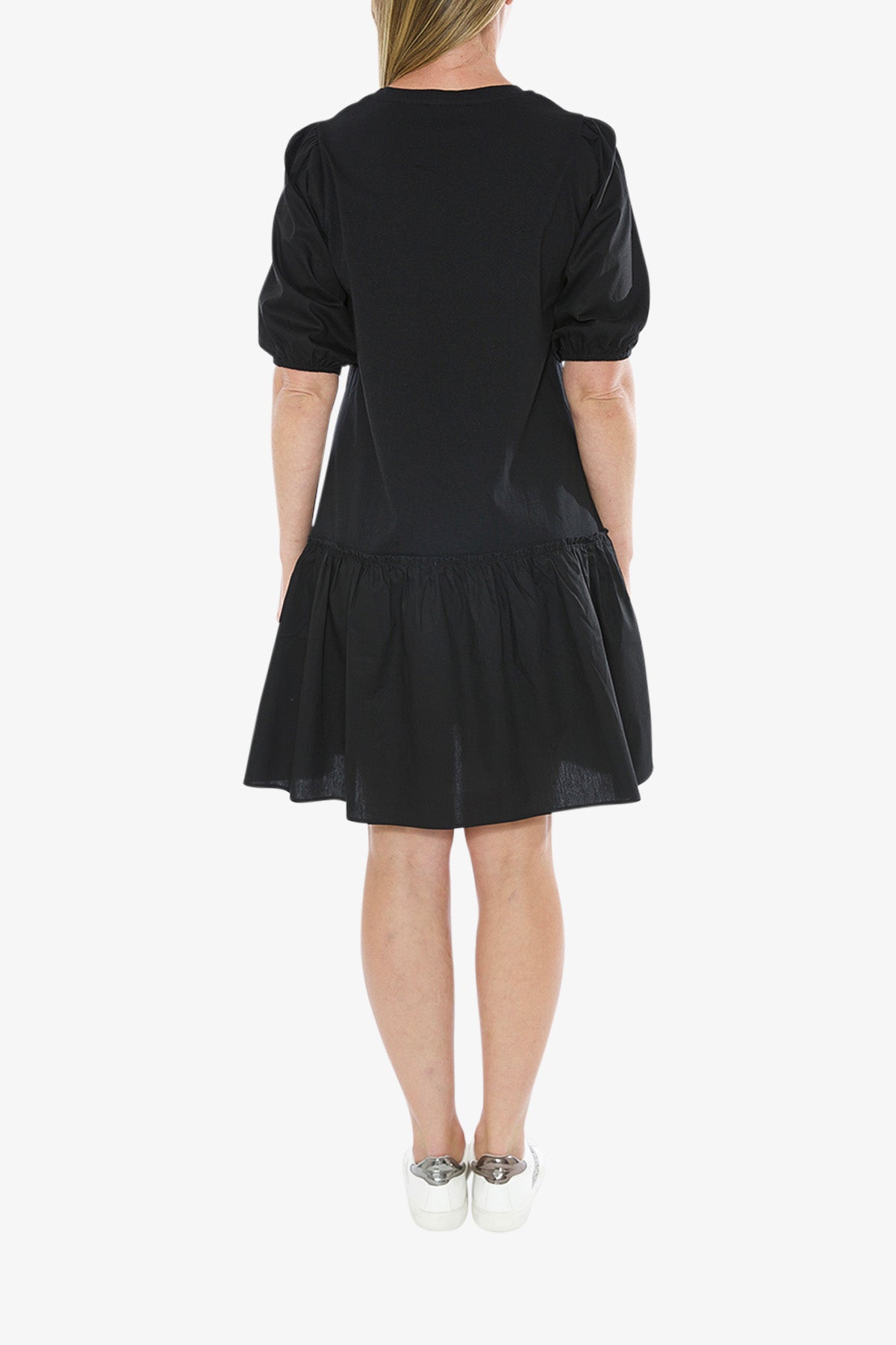 Spliced Short Dress Black