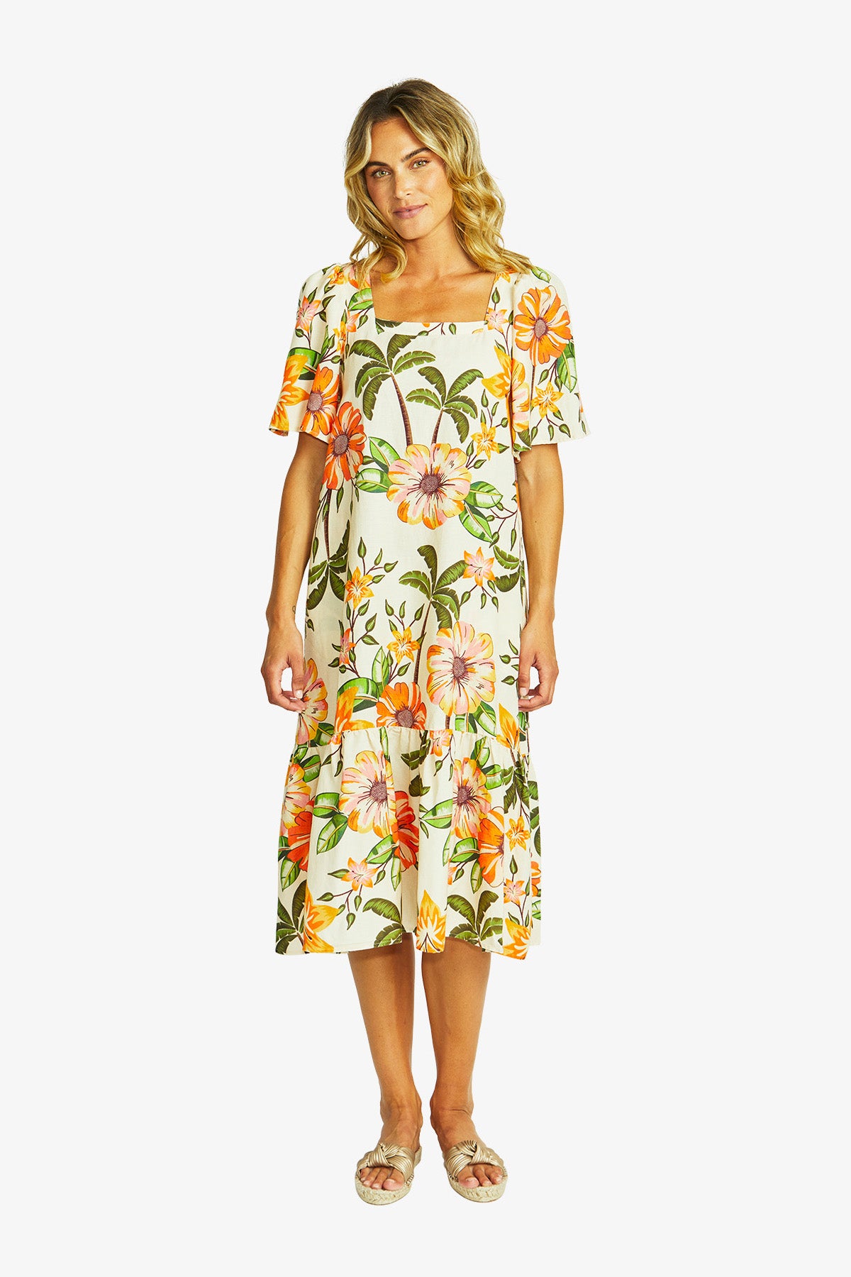 Women's Square Neck Dress Print in Multicolour | Ipanema