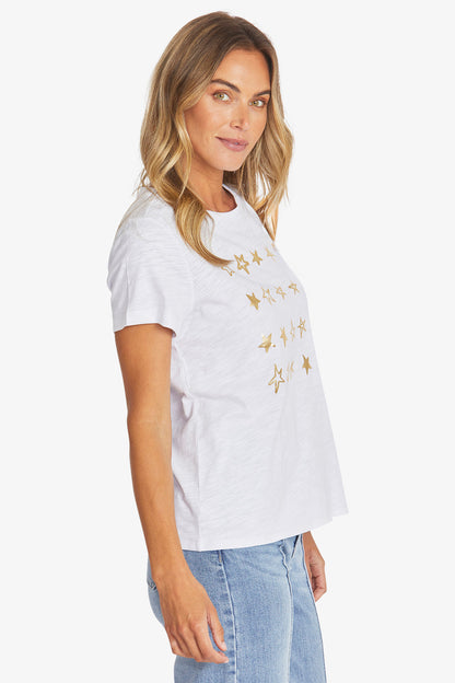 Womens Star Foil Tee White P595203