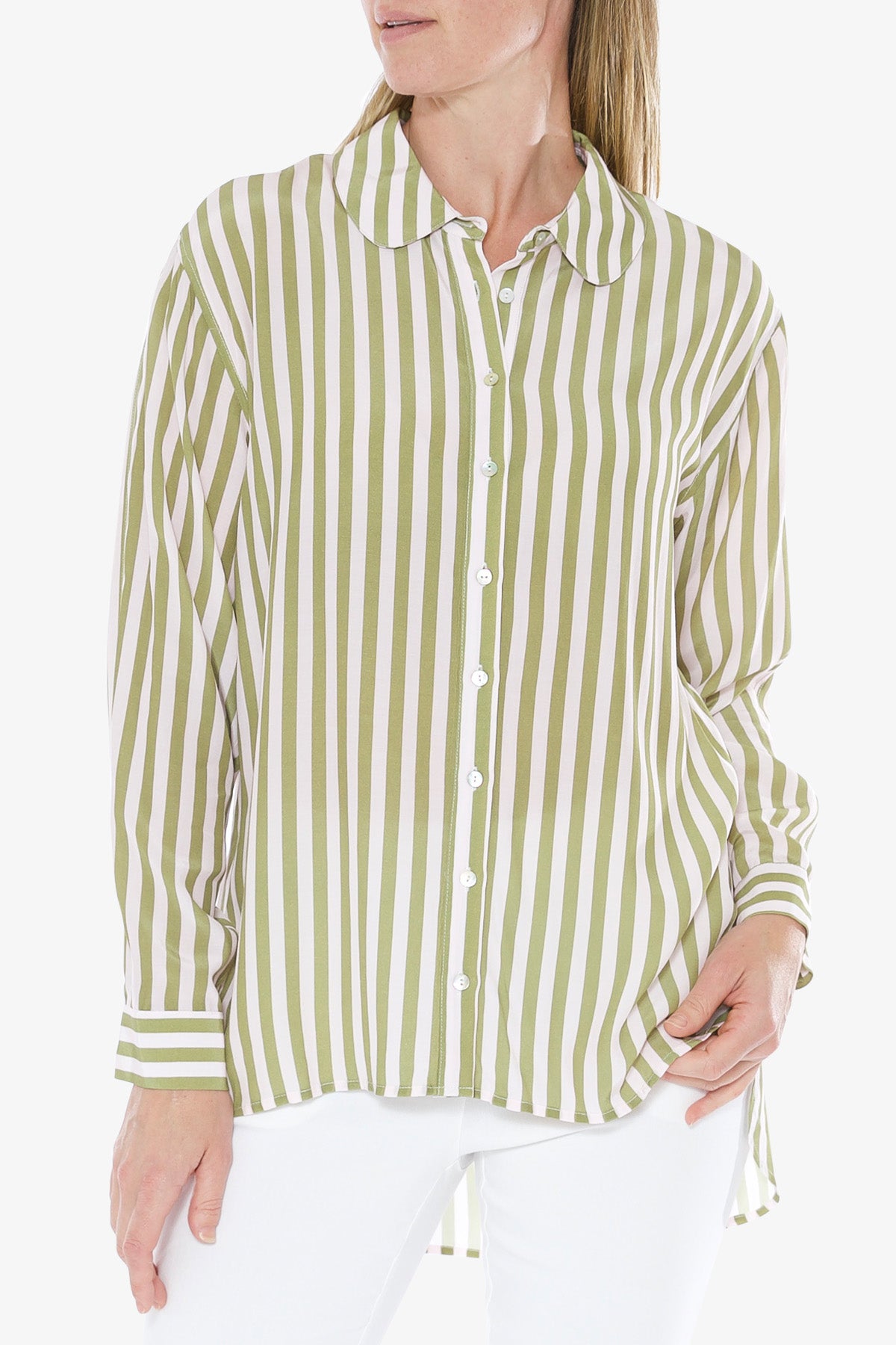 Stripe Shirt Olive Parfait