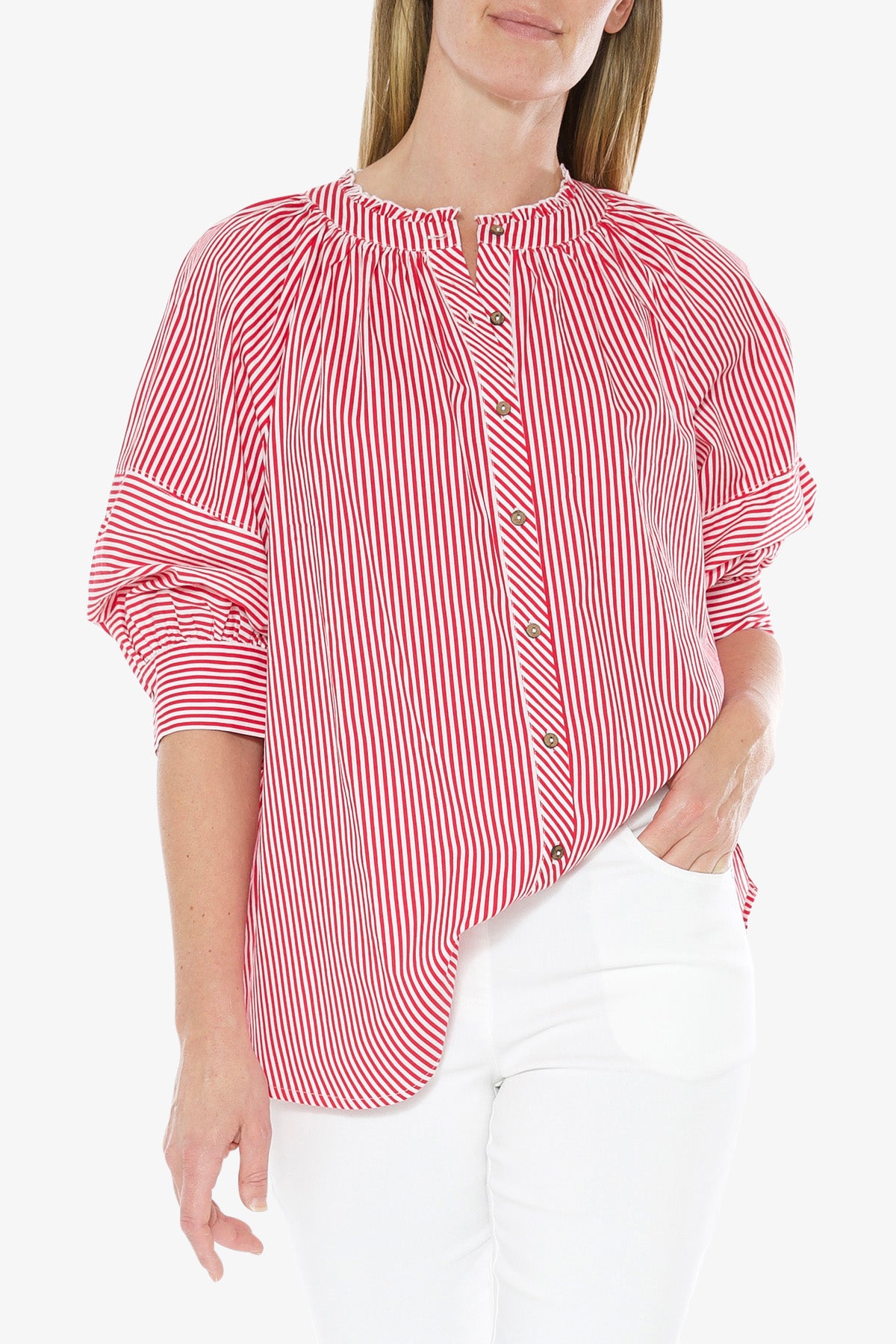 Stripe Shirt White Azalea