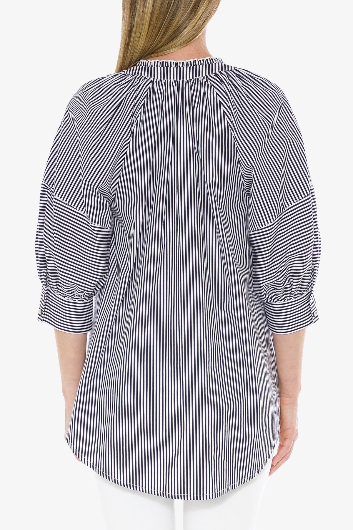 Striped Shirt White and Navy