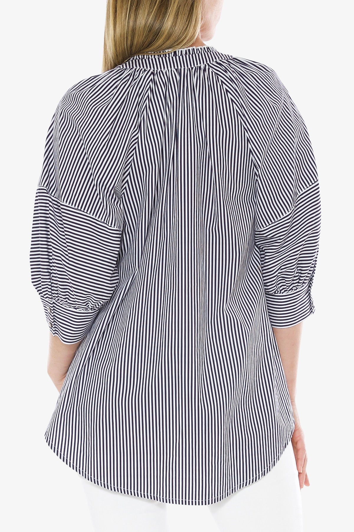 Striped Shirt White and Navy