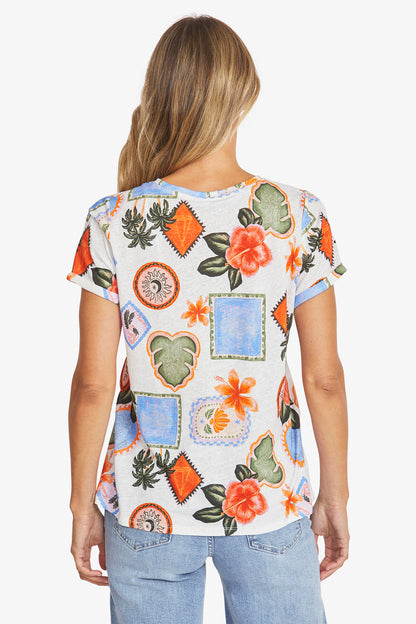 Womens Tahiti Print Tee Multicolor P595208