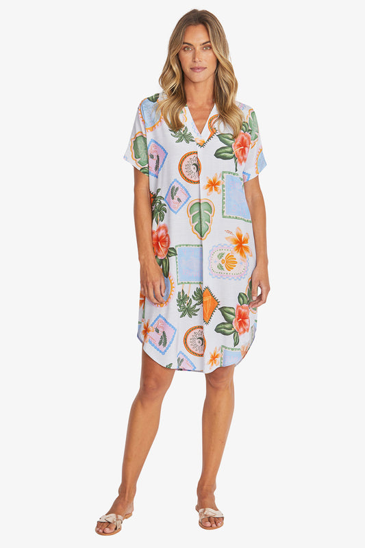 Womens Tahiti Shift Dress Multicolor P595562