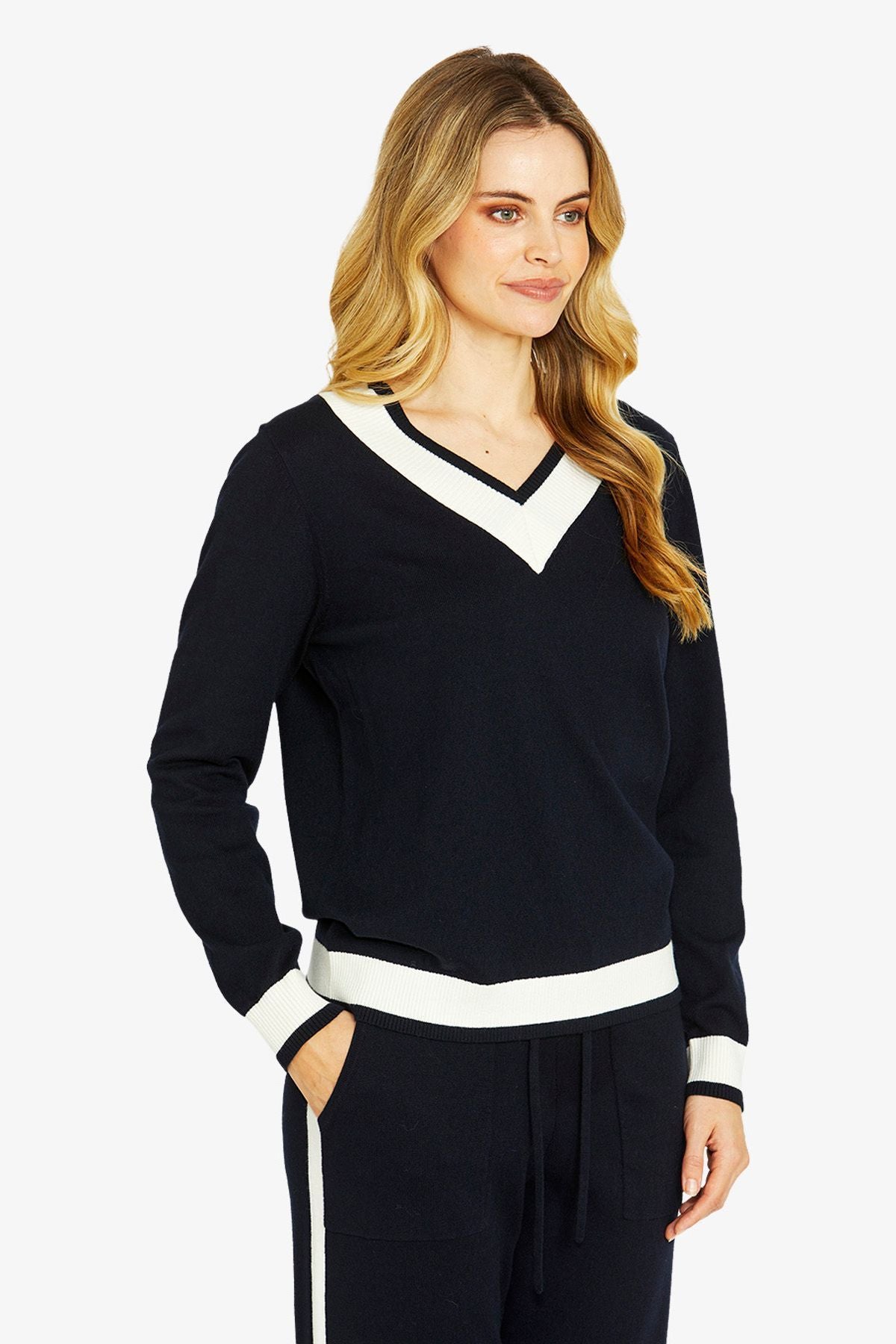 Womens Taylorv Nktippedpullover Navy P605035