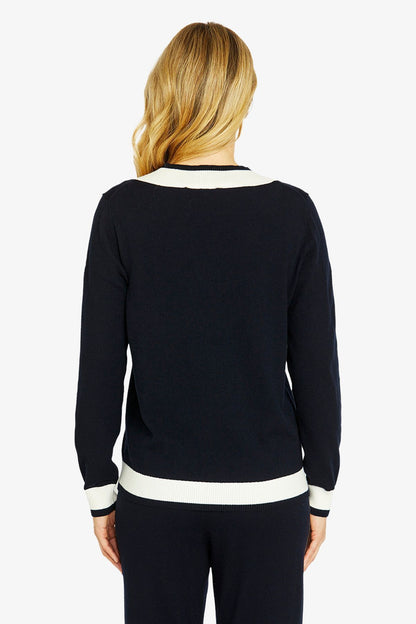Womens Taylorv Nktippedpullover Navy P605035