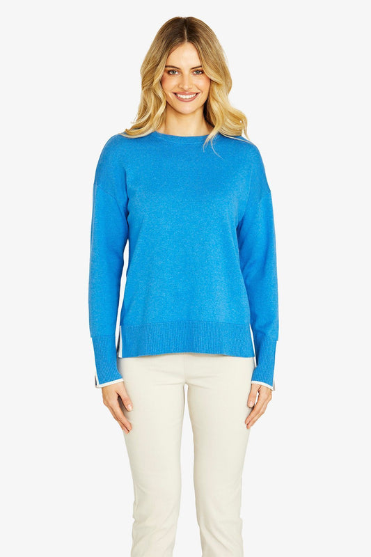 Womens Tessa Tipped Pullover Blue P605023