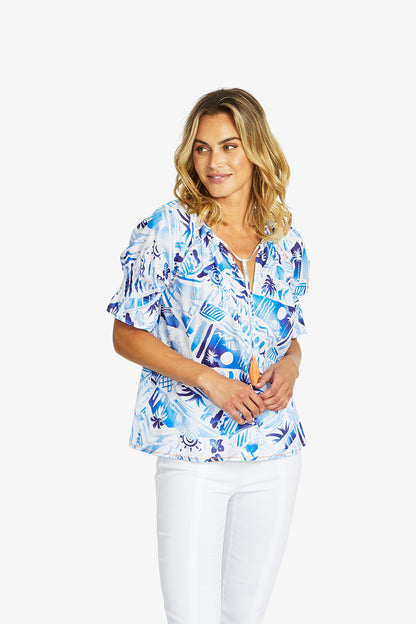 Women's Top Print in Blue | Waikiki Tia