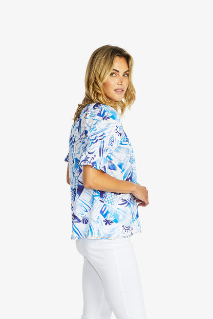 Women's Top Print in Blue | Waikiki Tia