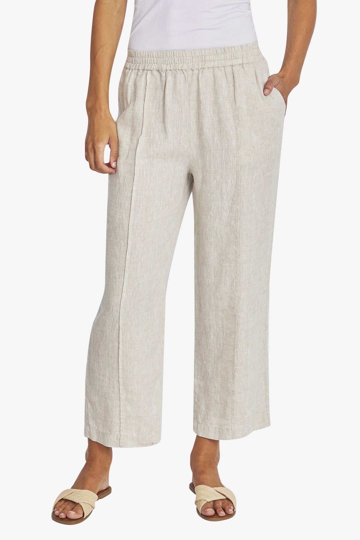 Womens Tropez Linen Pant Beige P595722