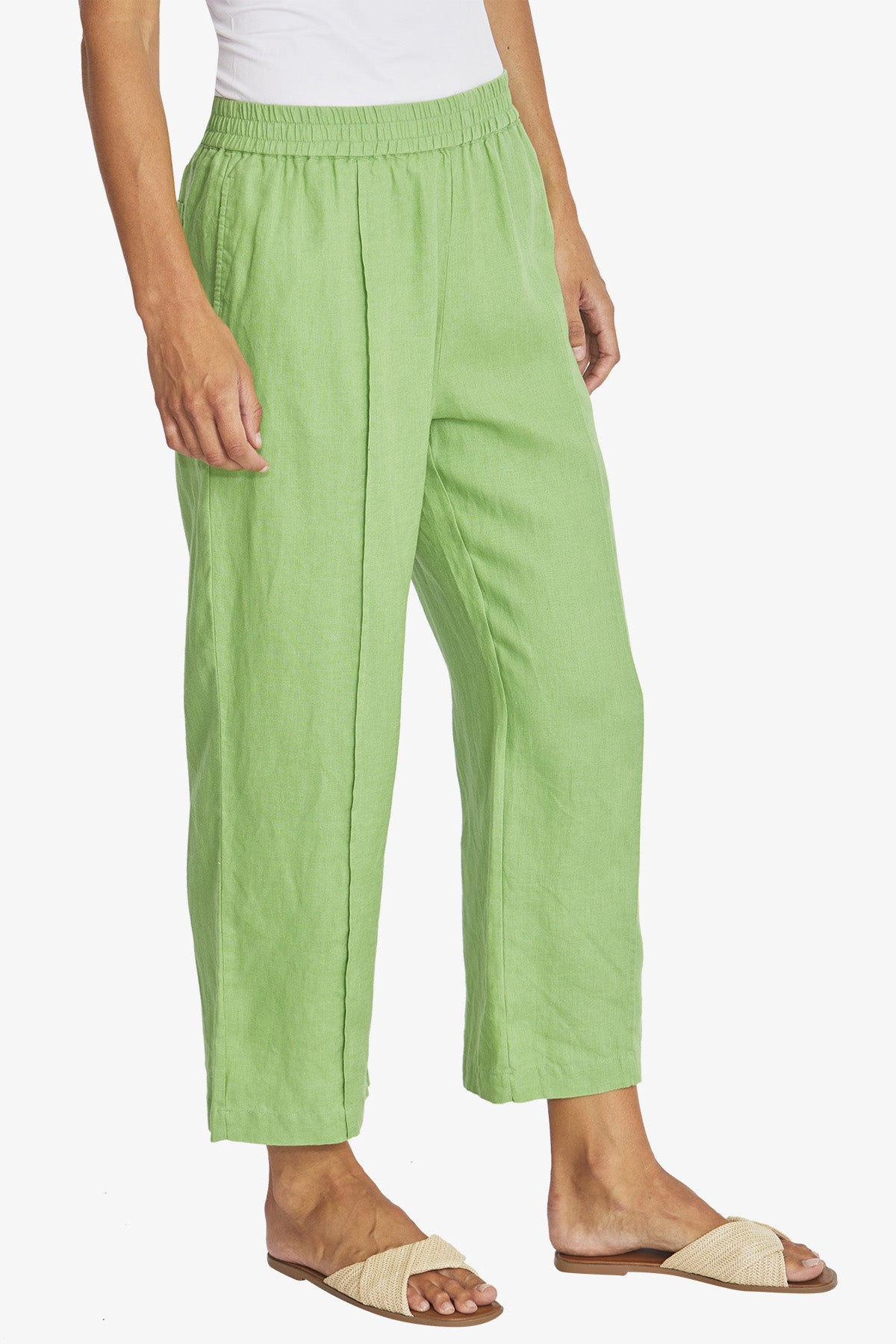 Womens Tropez Linen Pant Green P595722