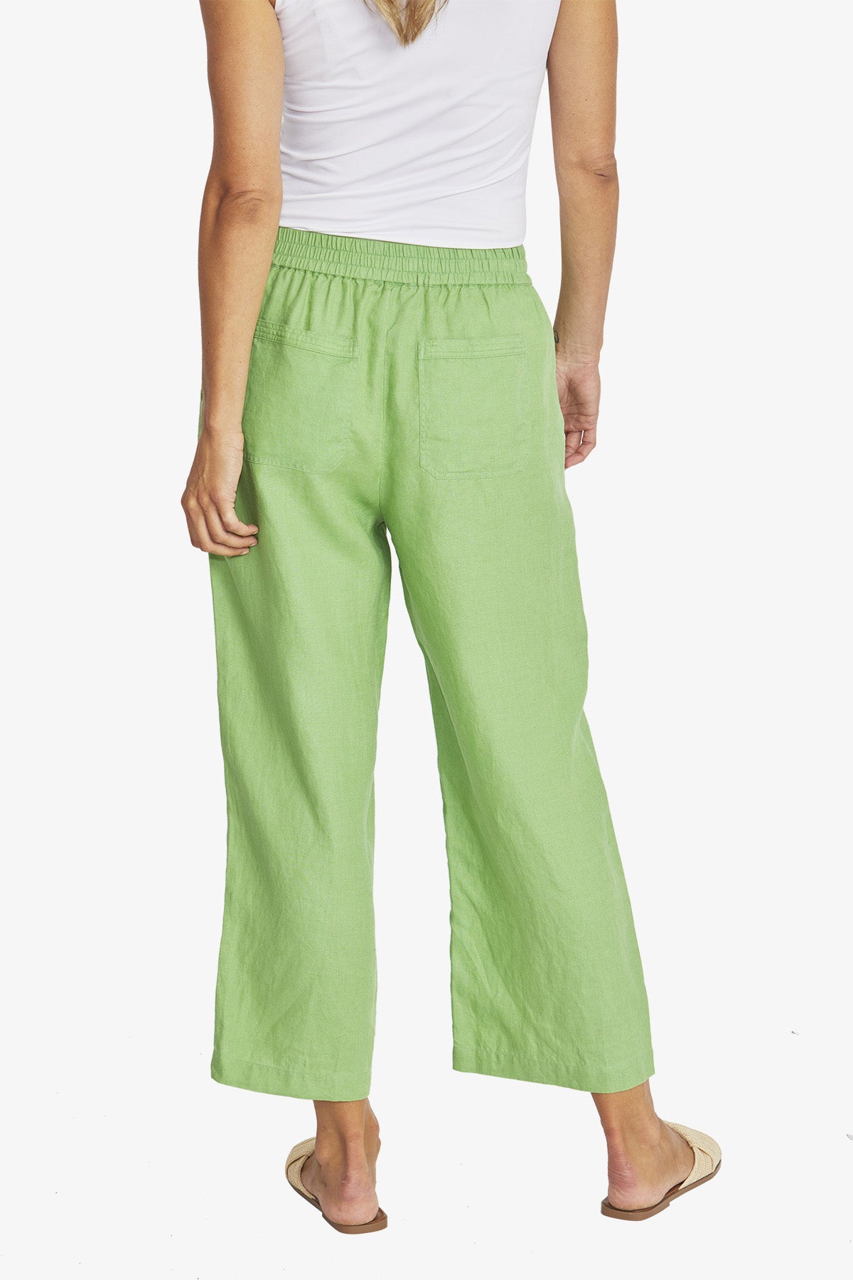 Womens Tropez Linen Pant Green P595722