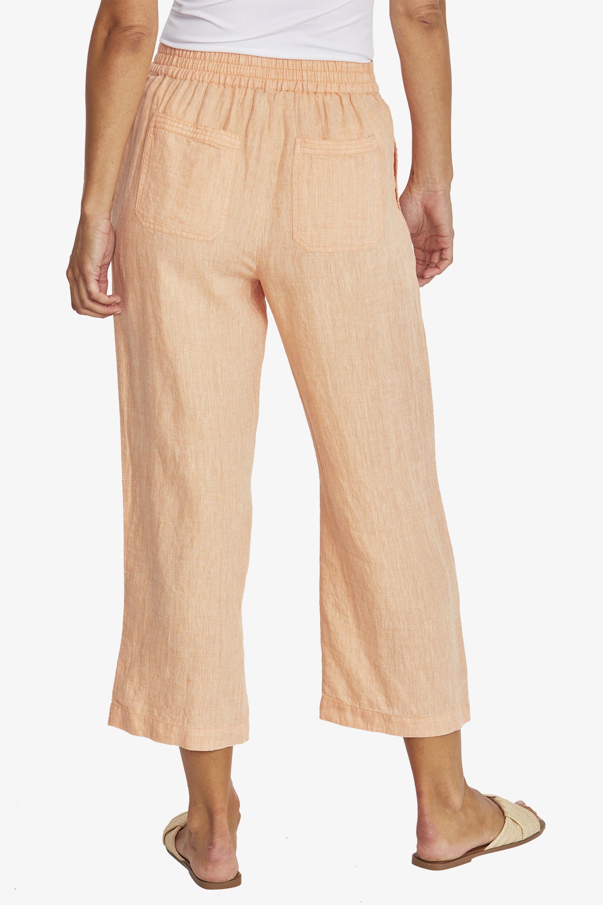 Womens Tropez Linen Pant Orange P595722