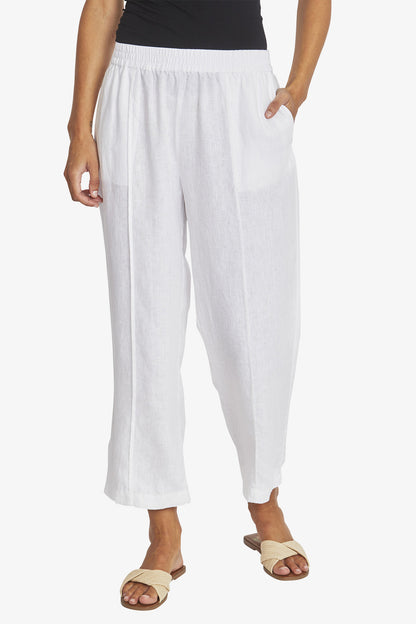 Womens Tropez Linen Pant White P595722