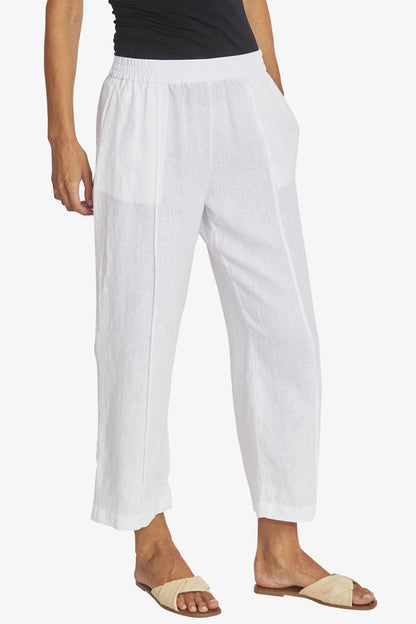 Womens Tropez Linen Pant White P595722