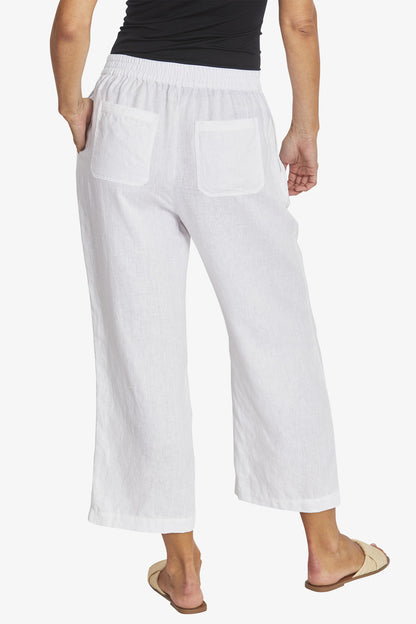 Womens Tropez Linen Pant White P595722