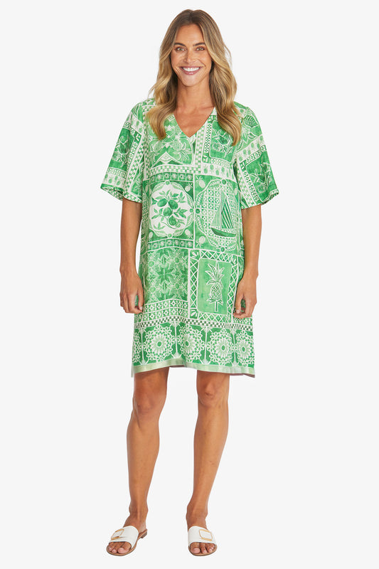 Womens Tropicana Shift Dress Green P595546