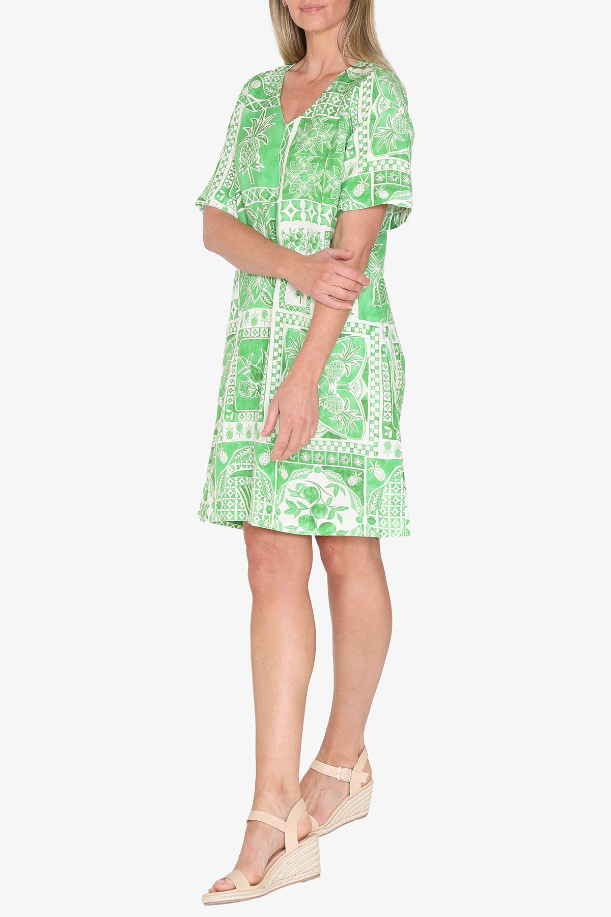 Womens Tropicana Shift Dress Green P595546