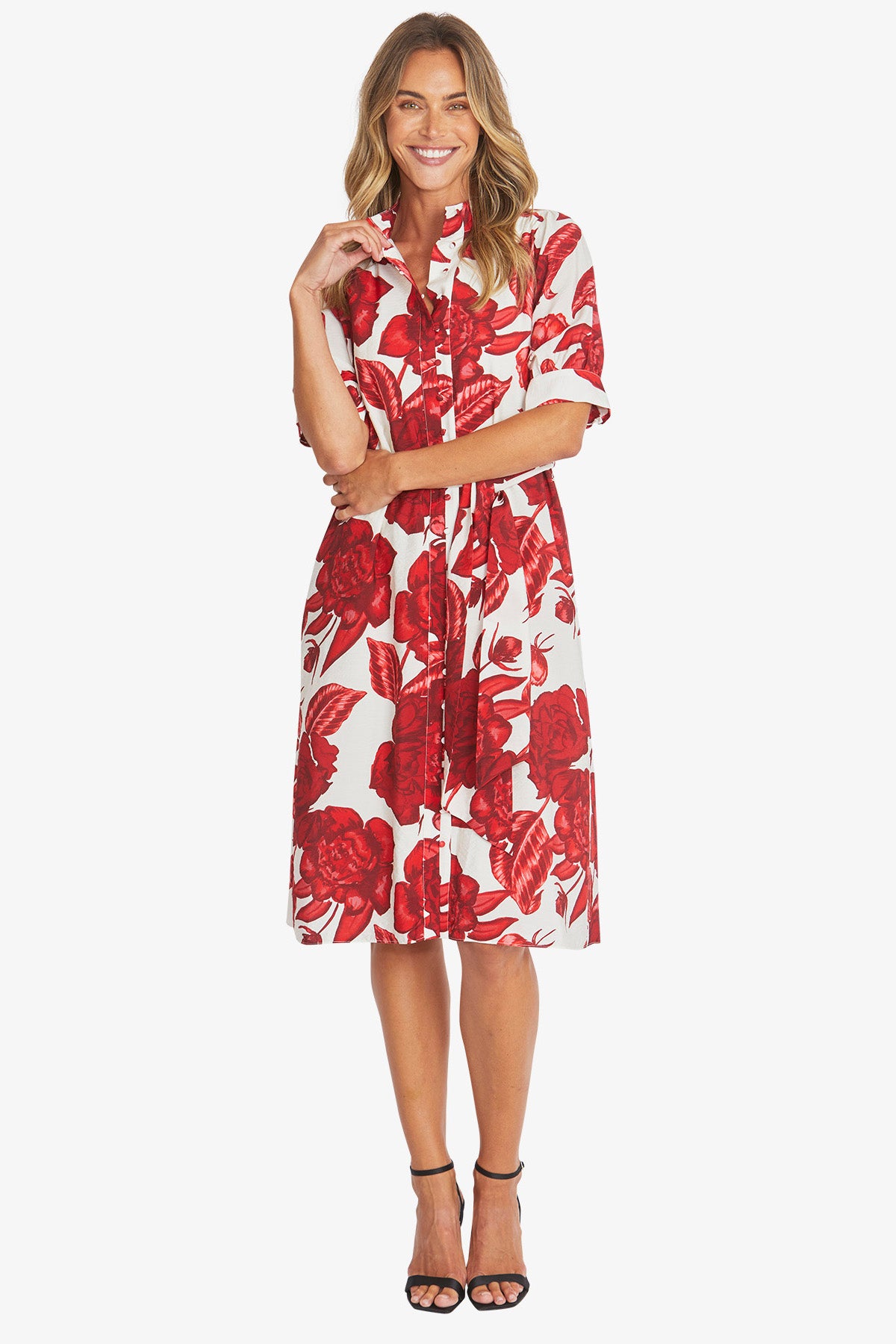 Womens Valencia Belted Dress Red P595508