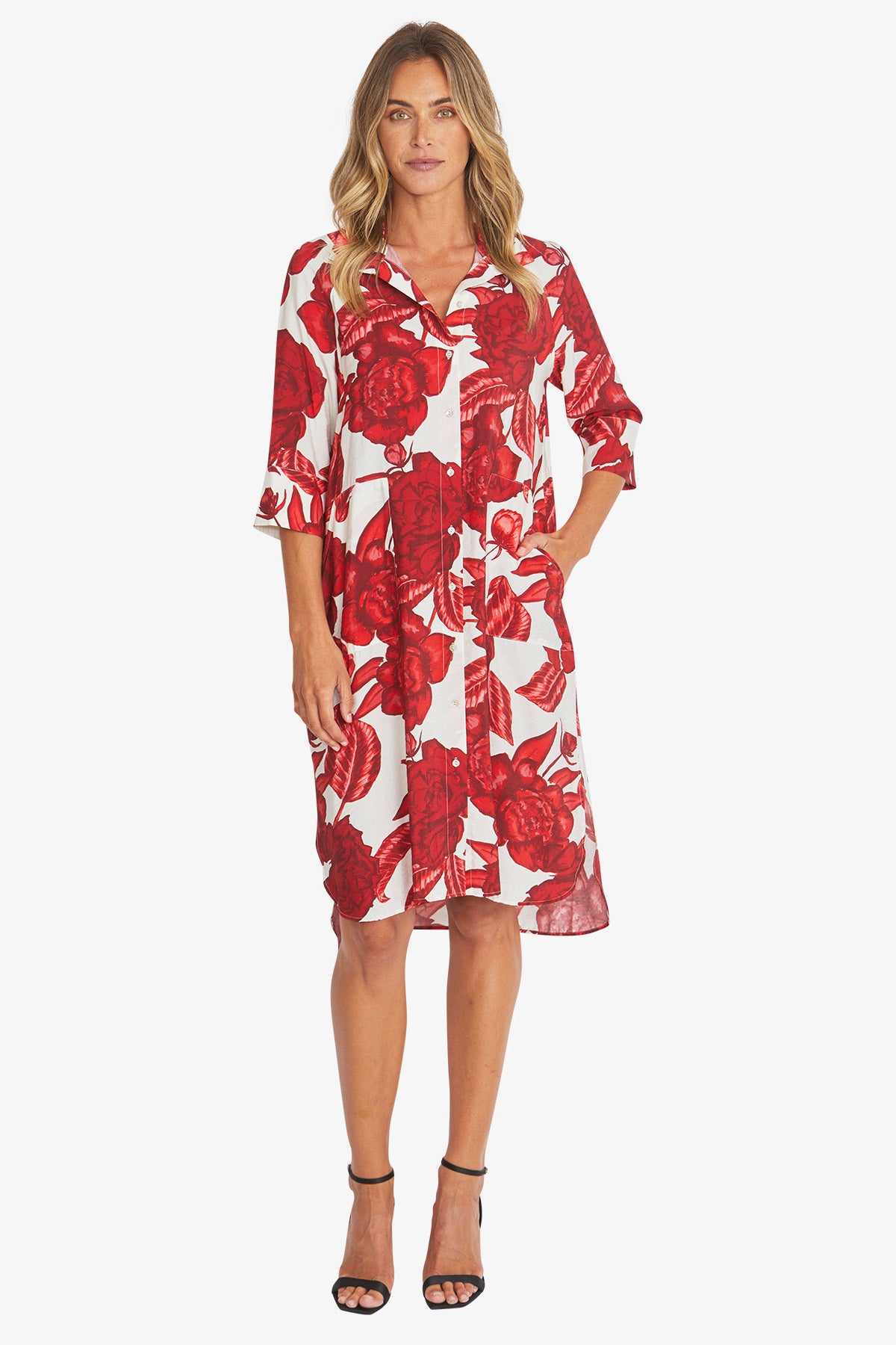 Womens Valencia Shirt Dress Red P595507