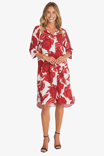 Womens Valencia Shirt Dress Red P595507