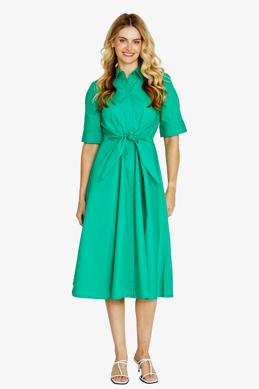 Womens Viola Tiefront Shirtdress Green P615525