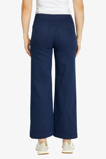 Womens Wideleg Chaintrim Pant Navy P605705