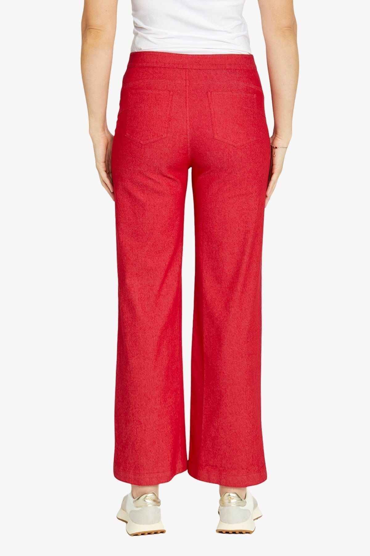 Womens Wideleg Chaintrim Pant Red P605705