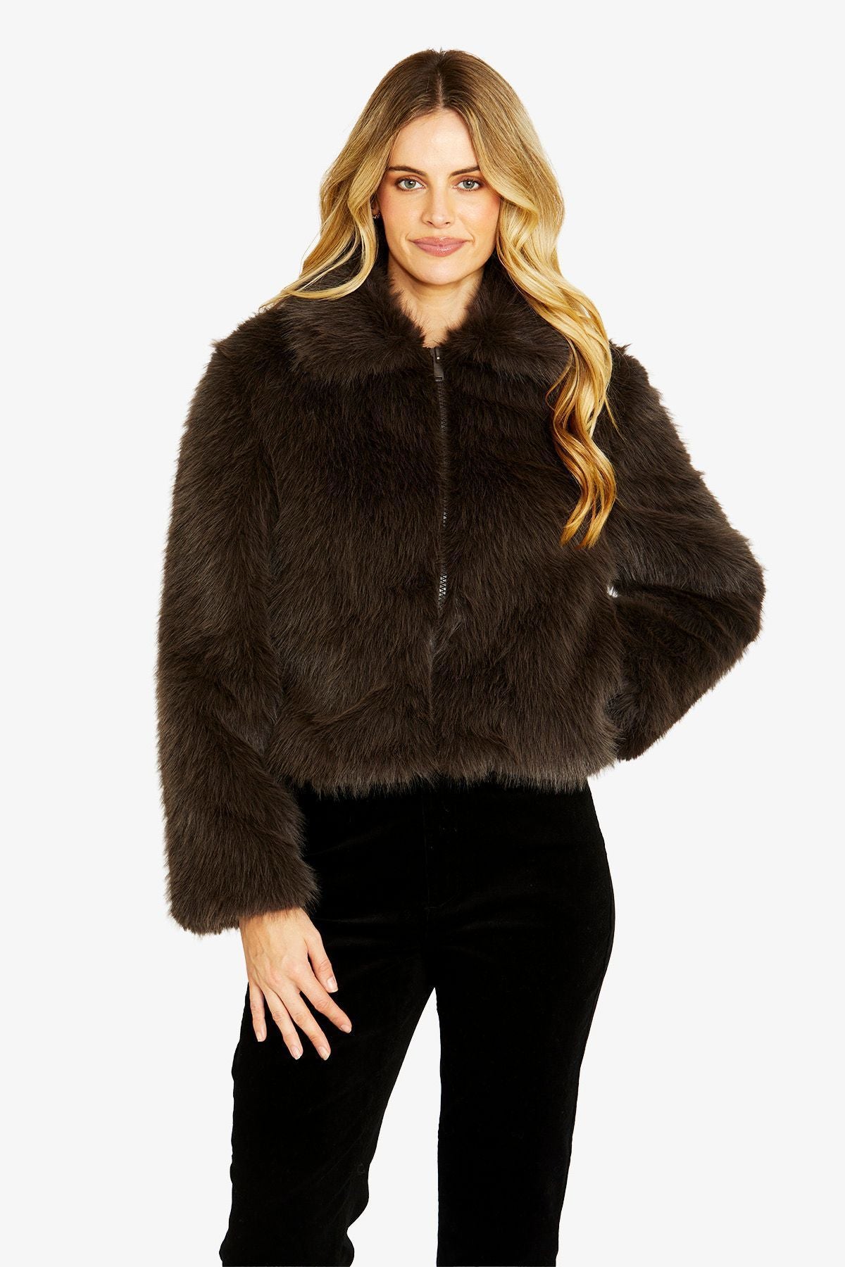 Womens Wintour Fauxfur Jacket Brown P605409