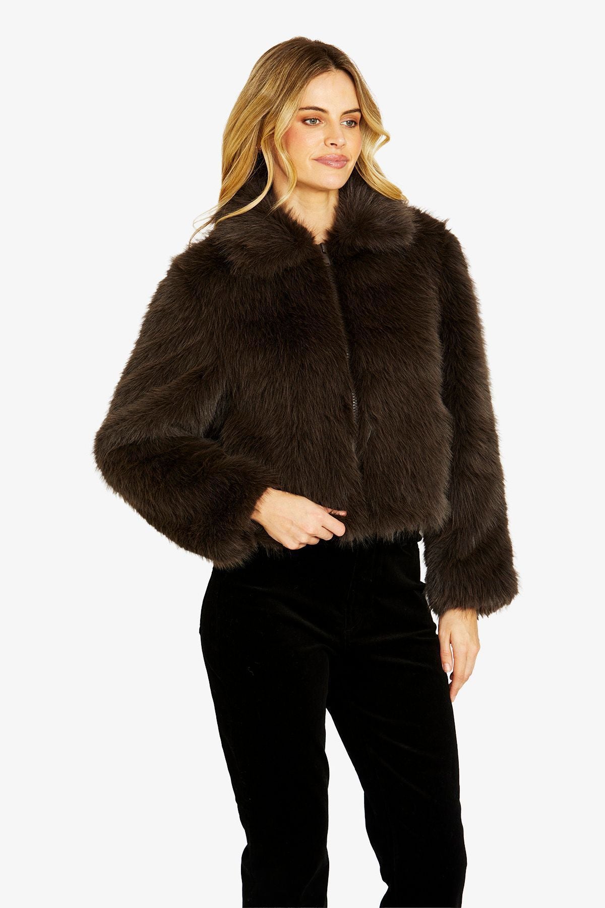Womens Wintour Fauxfur Jacket Brown P605409