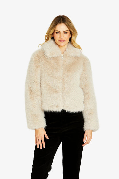 Womens Wintour Fauxfur Jacket Natural P605409