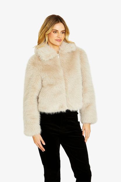 Womens Wintour Fauxfur Jacket Natural P605409