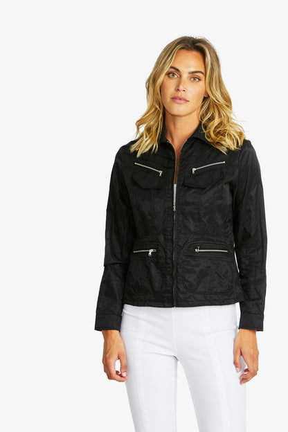 Women's Zip Detail Jacket in Black | Harper