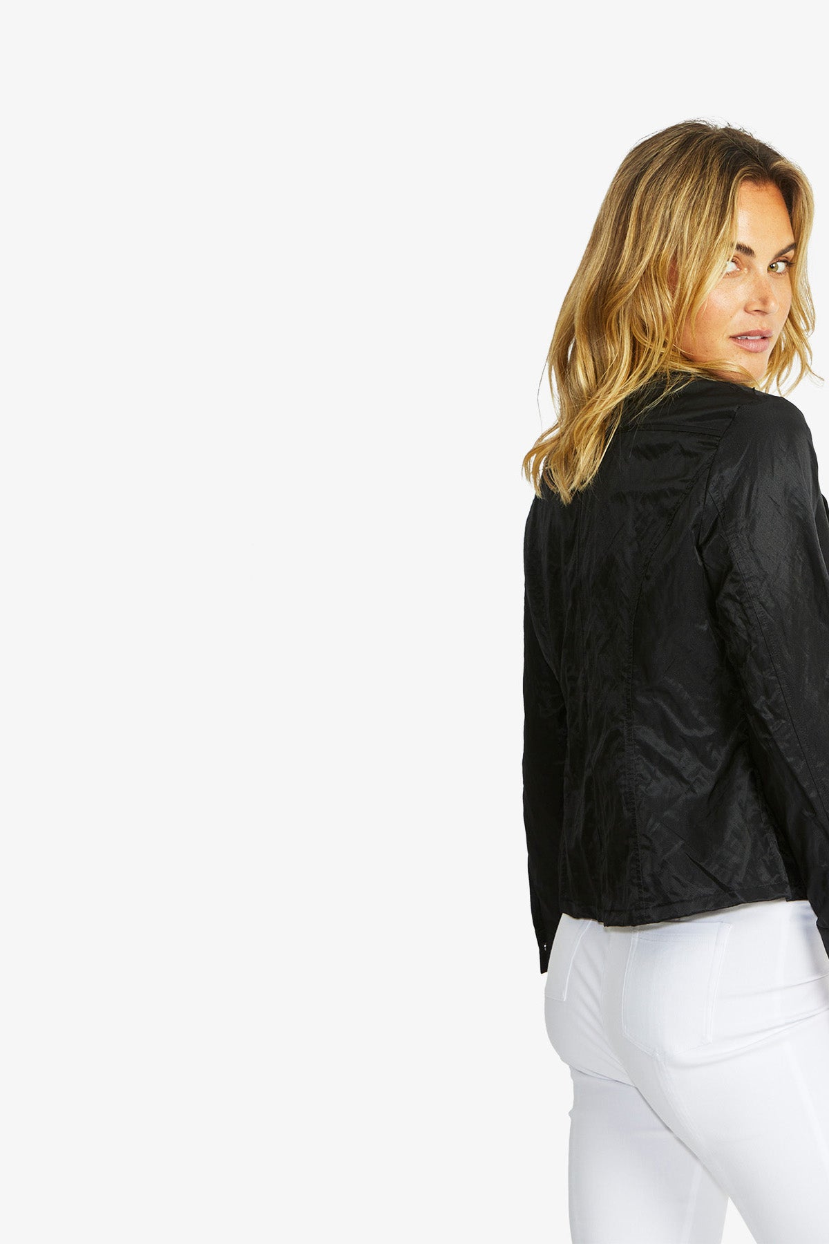 Women's Zip Detail Jacket in Black | Harper